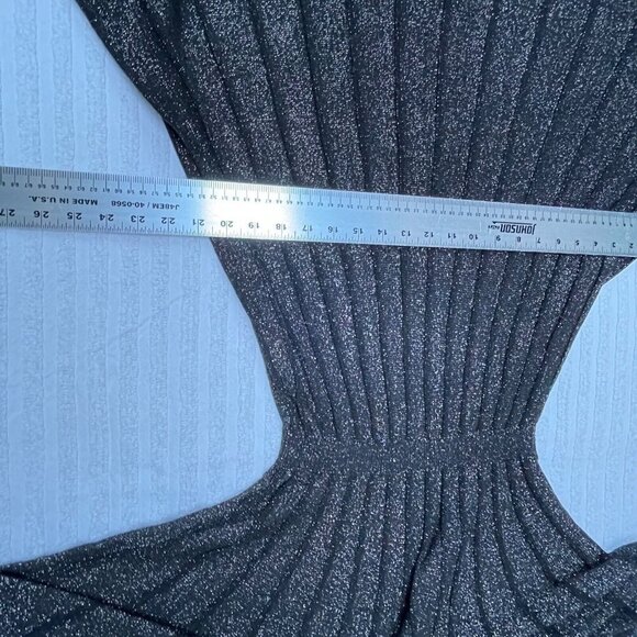 Anthropologie Knitted & Knotted Gallivant Metallic Pleated Sweater Dress Small - Picture 9 of 11